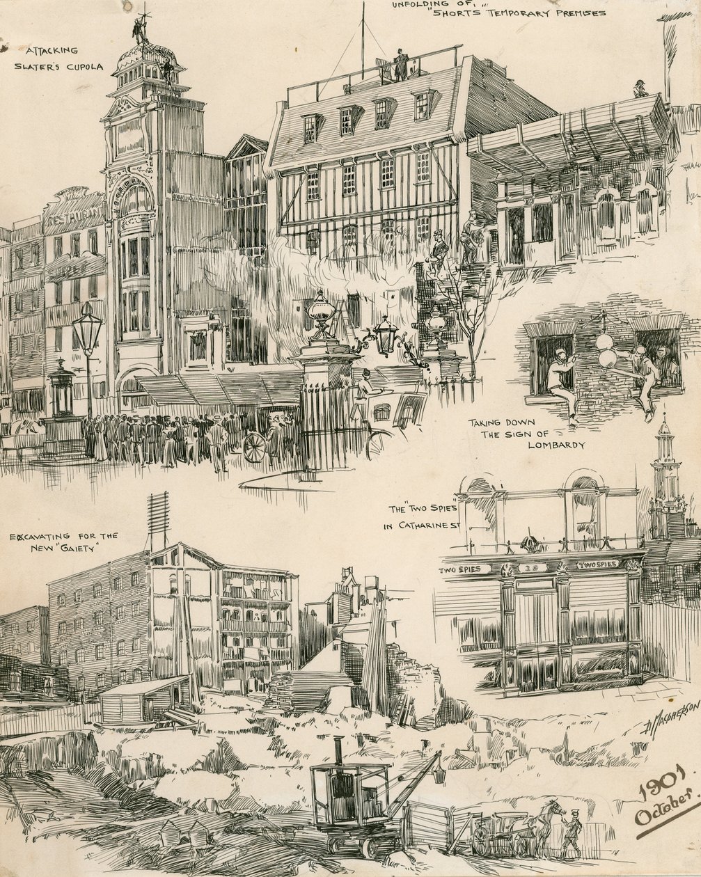 Schetsen van Londen vanaf oktober 1901 (gravure) door Douglas Macpherson