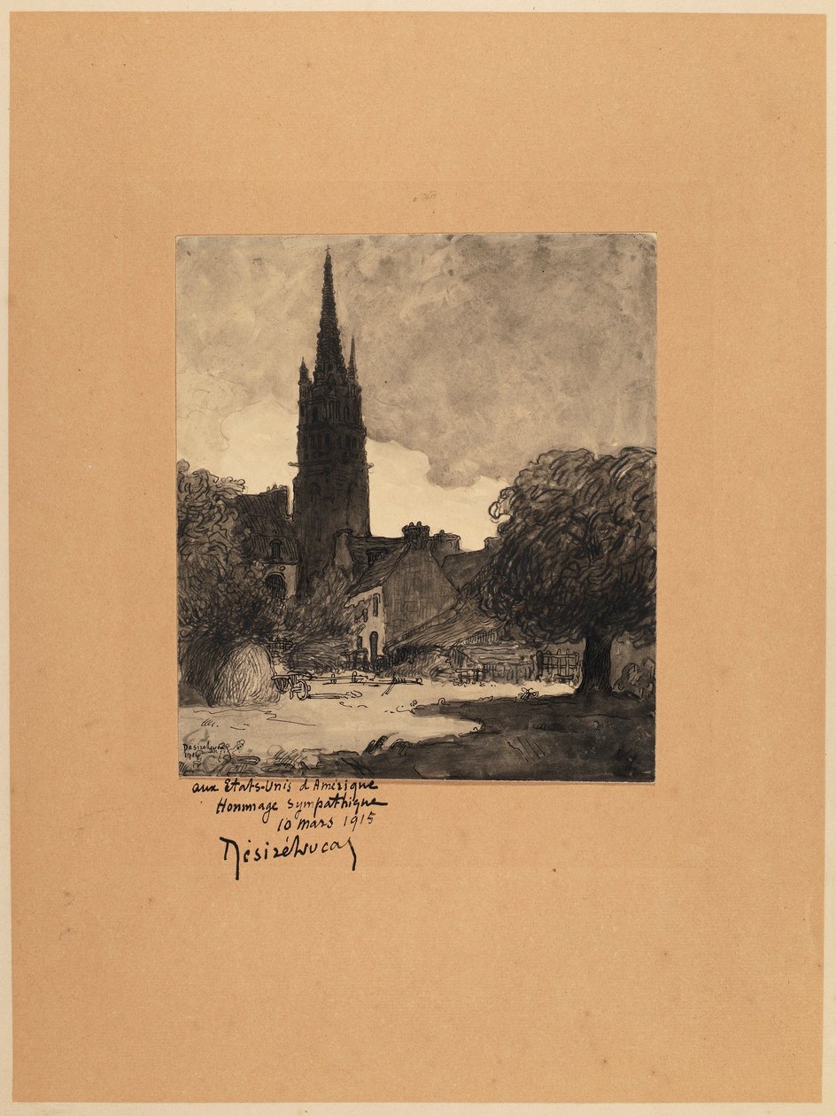 Dorpsscène door Désiré Lucas