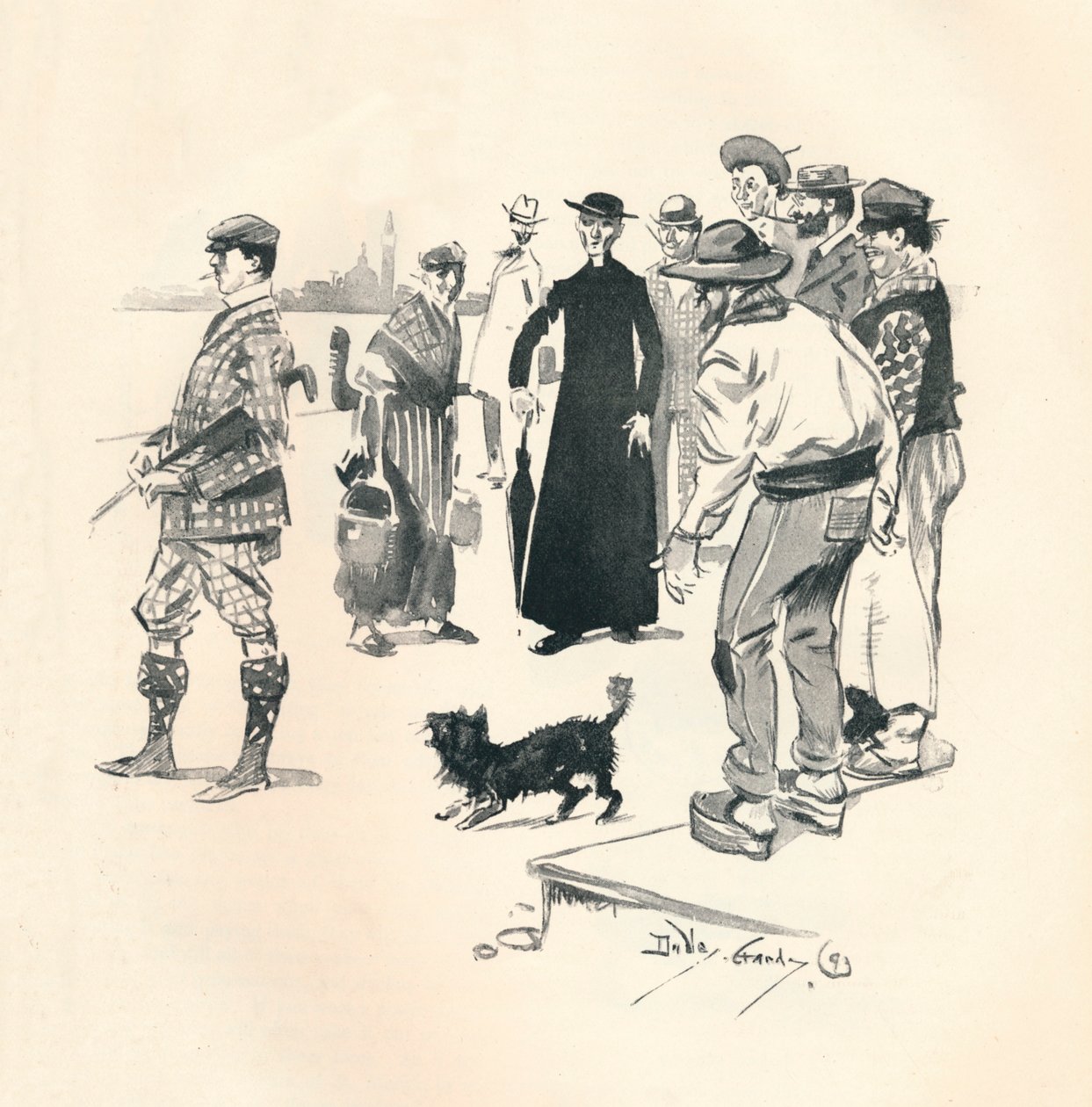 Knickerbockers in Venetië door Dudley Hardy