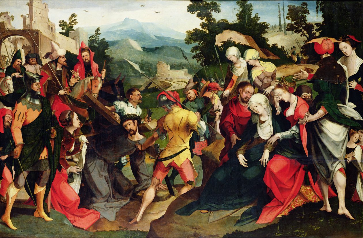 Het dragen van het kruis, c.1520 door Dutch School