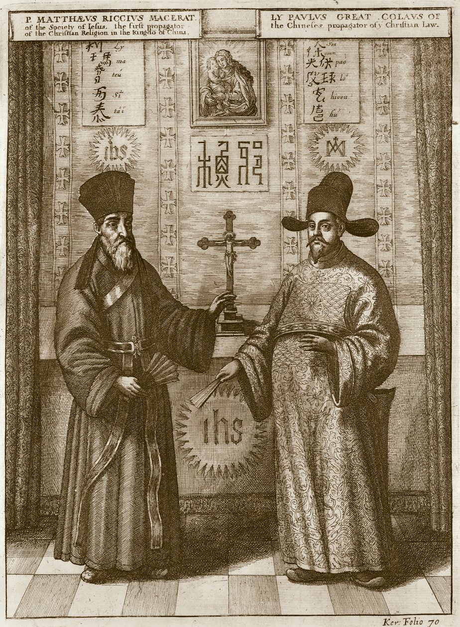 Matteo Ricci (1552-1610) en Paulus Li, uit 