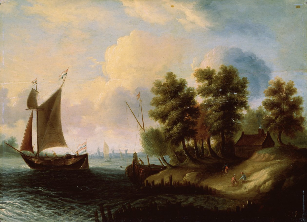 Een Zeegezicht, 17e eeuw door Dutch Master