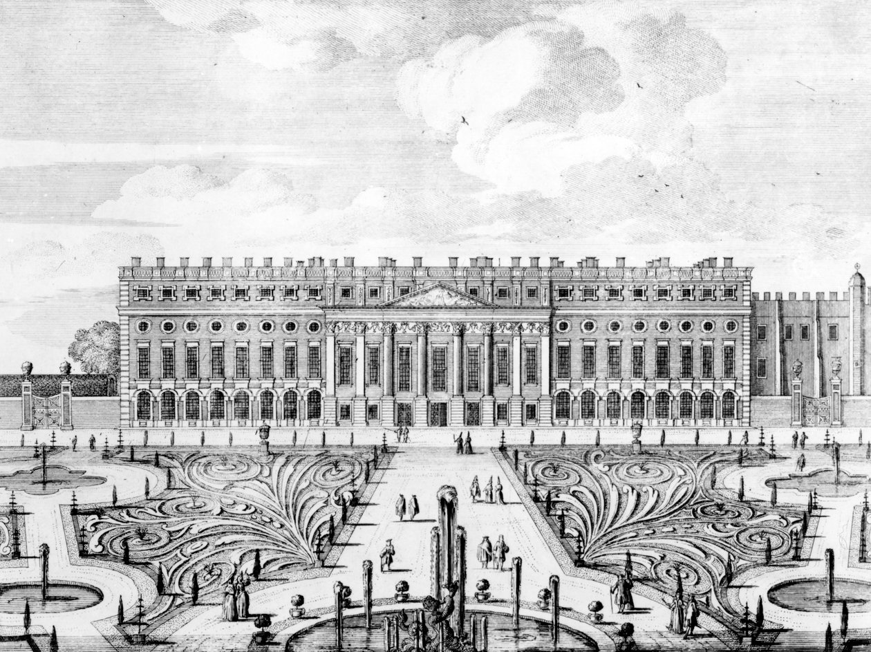 De zuidgevel van Hampton Court door Dutch School