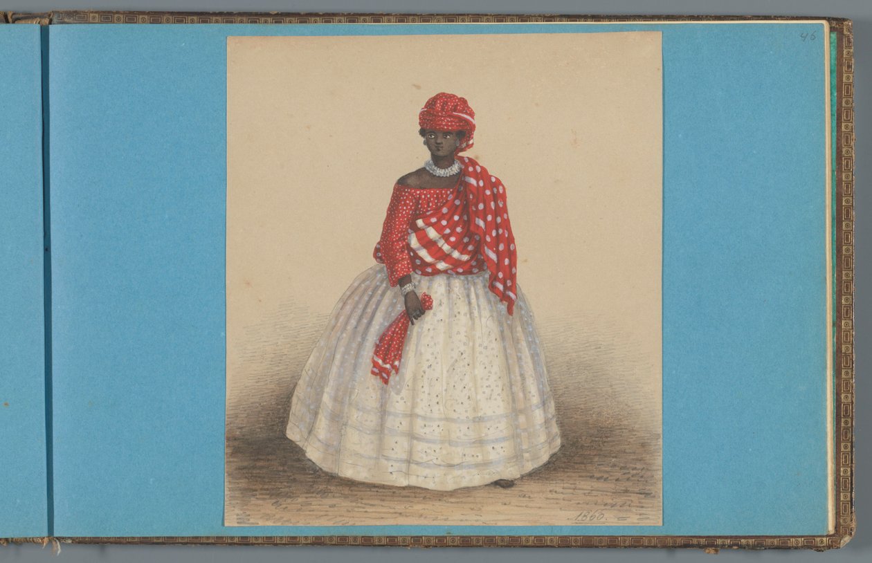 Vrouw in Suriname, 1860 door Dutch School