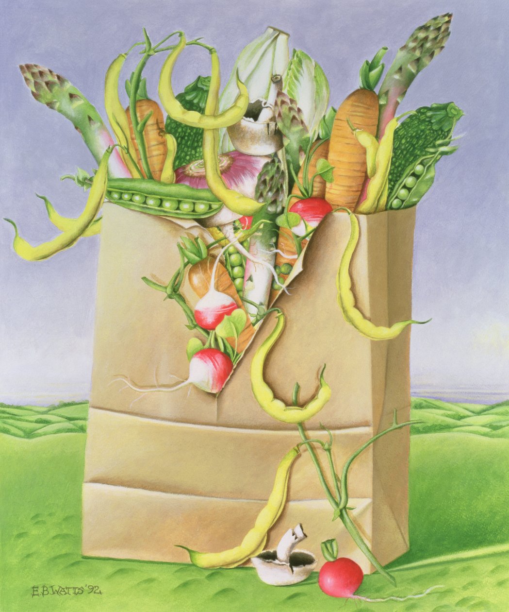 Papieren Zak met Groenten door E.B. Watts