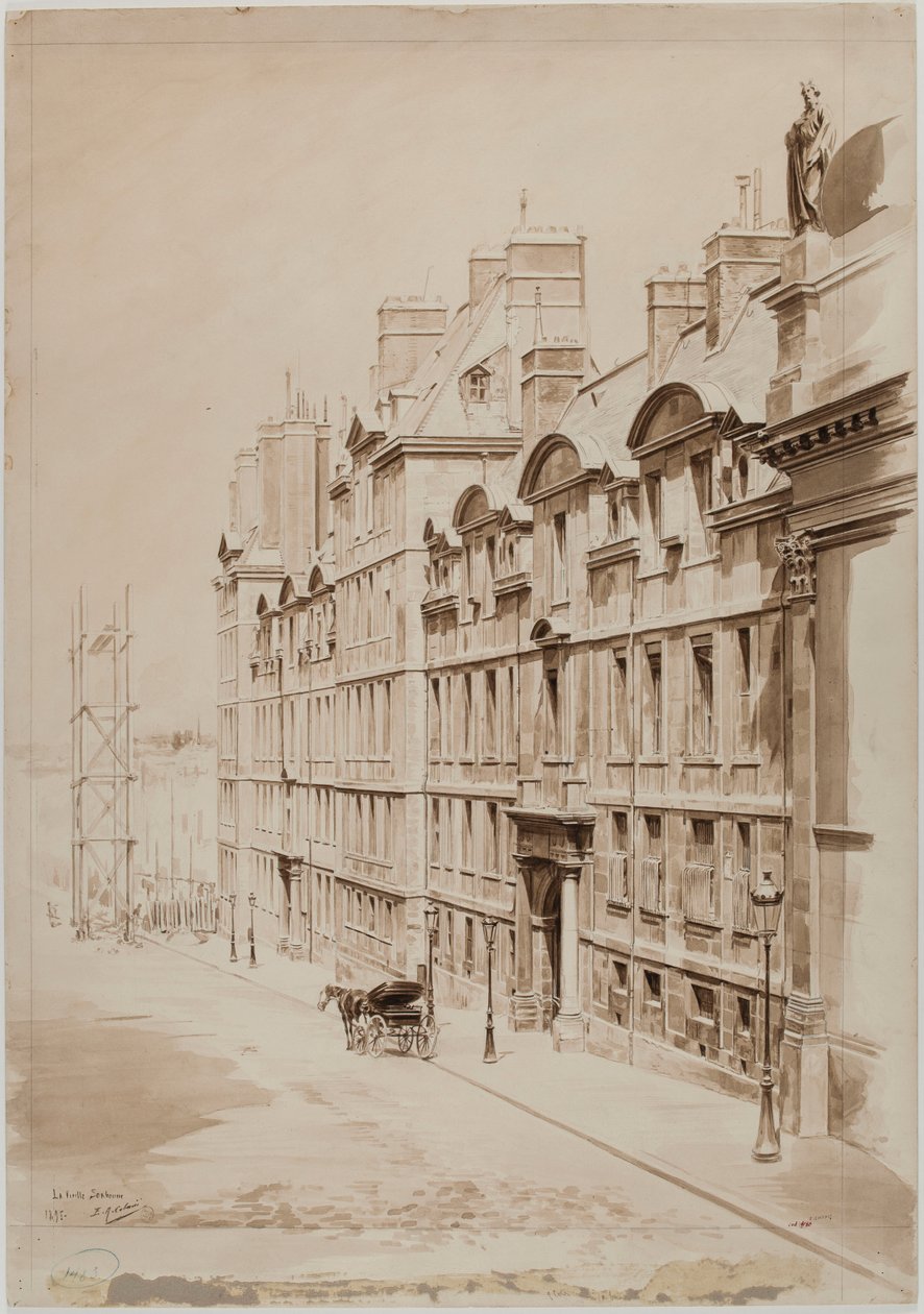 De oude Sorbonne, Parijs door E. A. Cabanié