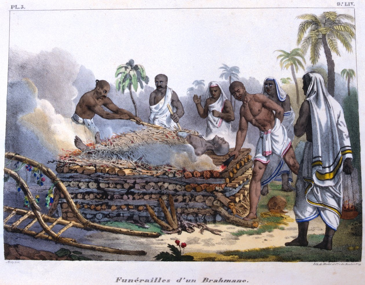 Brahmin begrafenis, India, midden 19e eeuw door E Beau