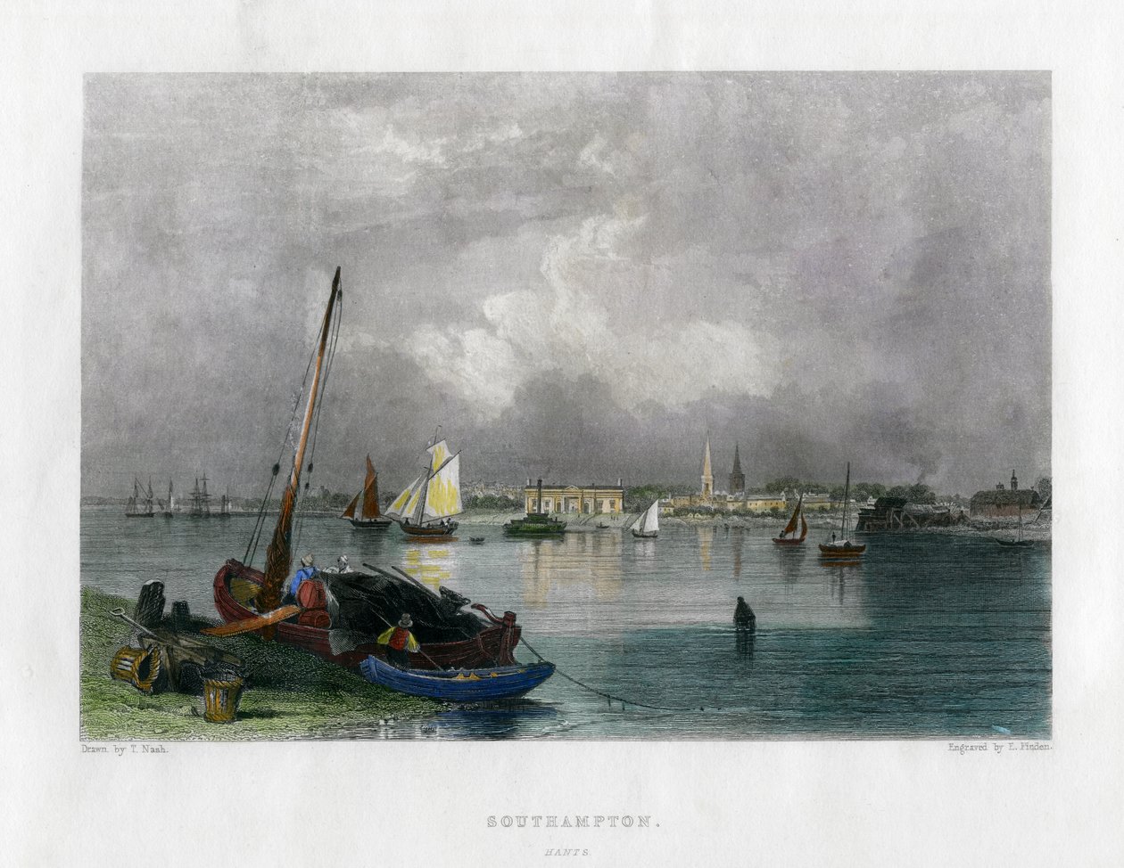 Southampton, Hampshire, 19e eeuw door E. Finden