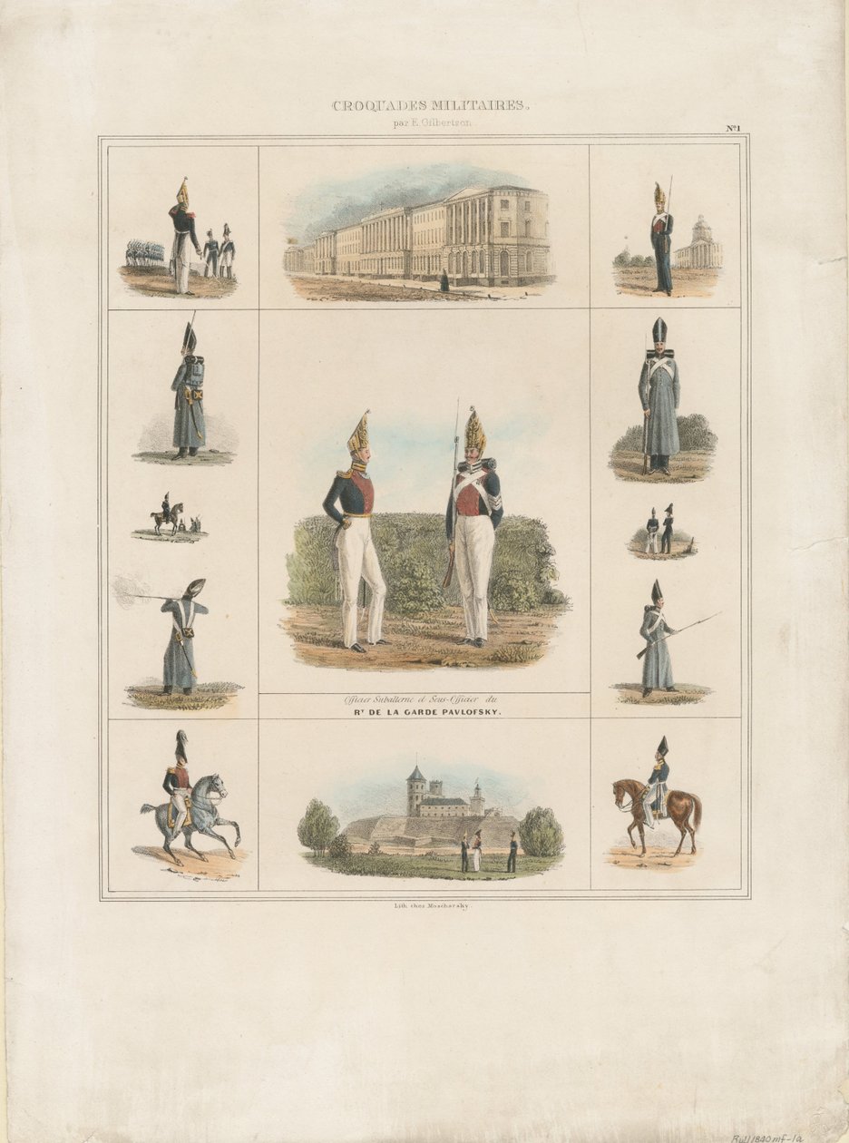 Het Pavlovsky Garde Regiment, 1840 door E. Gilbertson