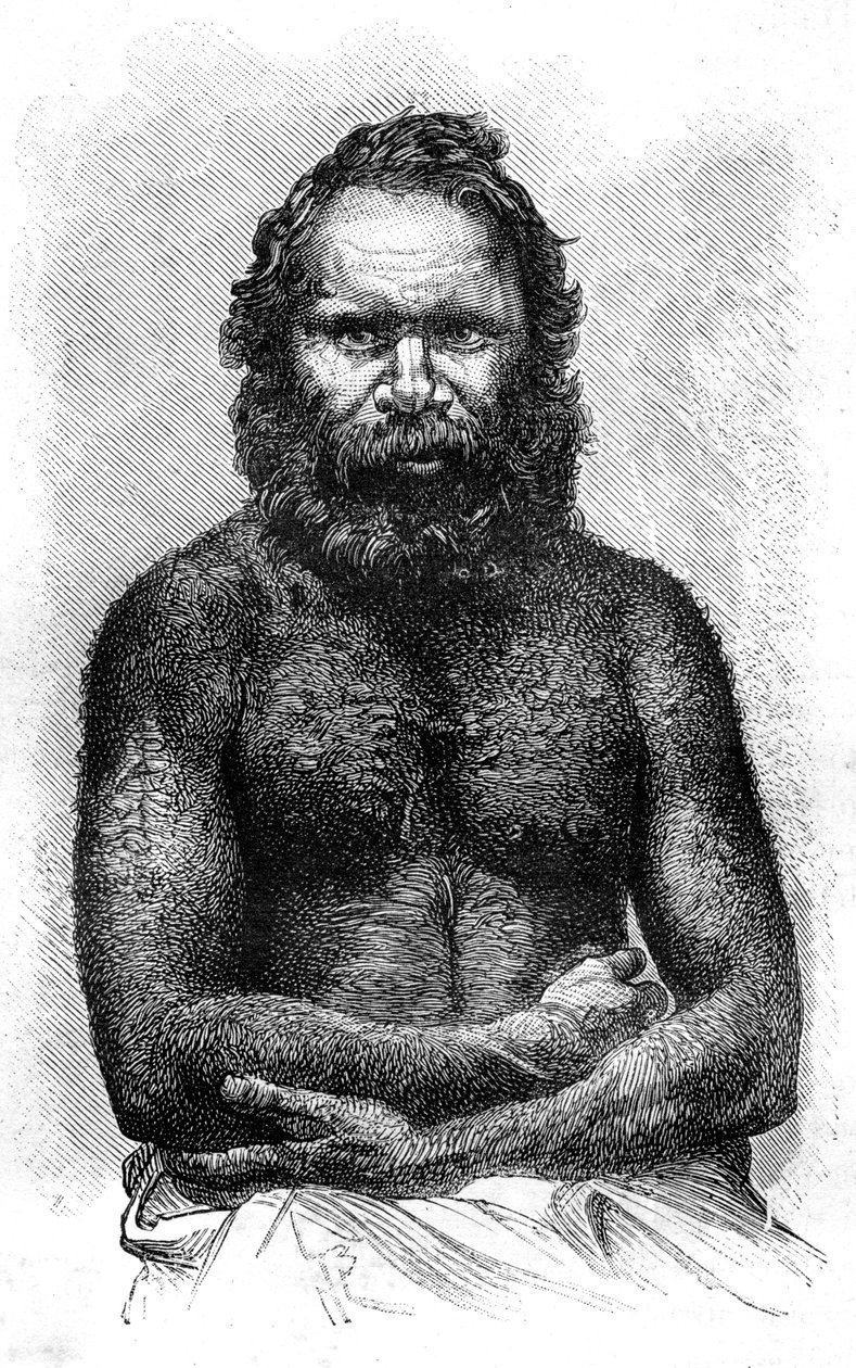 Australische aboriginal door Etienne Antoine Eugene Ronjat