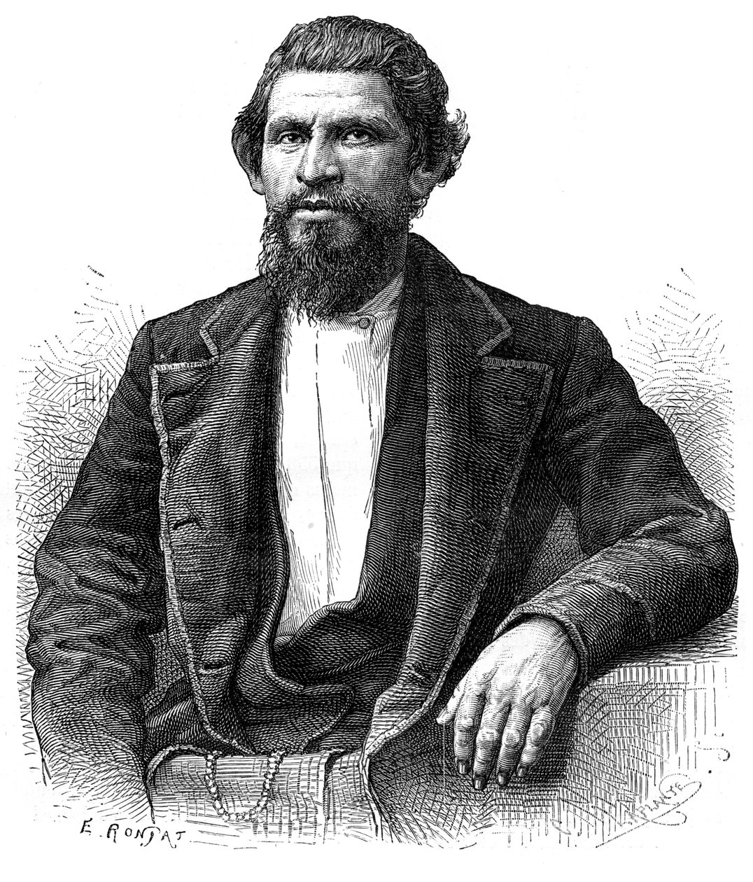 Portret van een Yankee, 19e eeuw door Etienne Antoine Eugene Ronjat