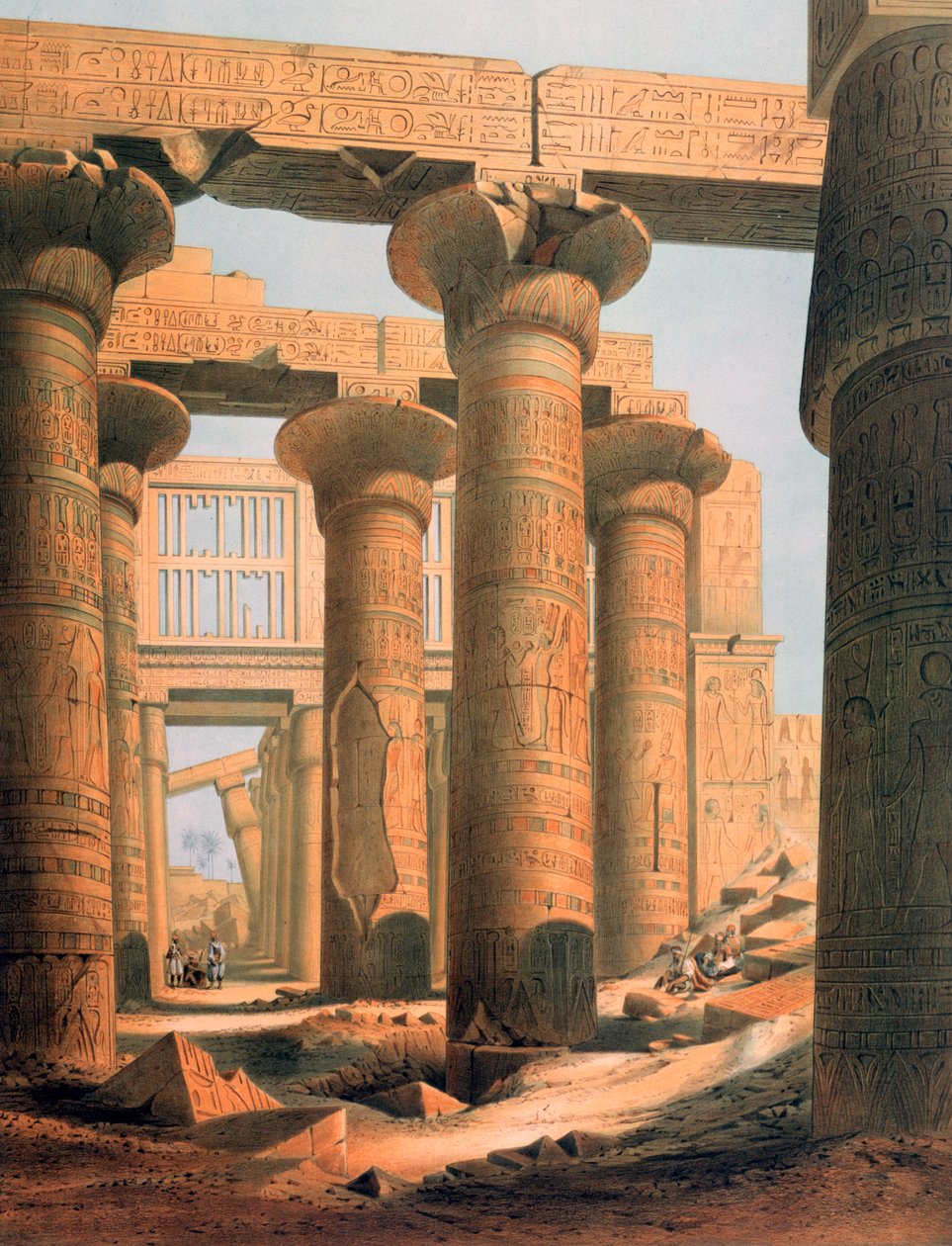Hal in Karnak, Egypte, 19e eeuw door E Weidenbach