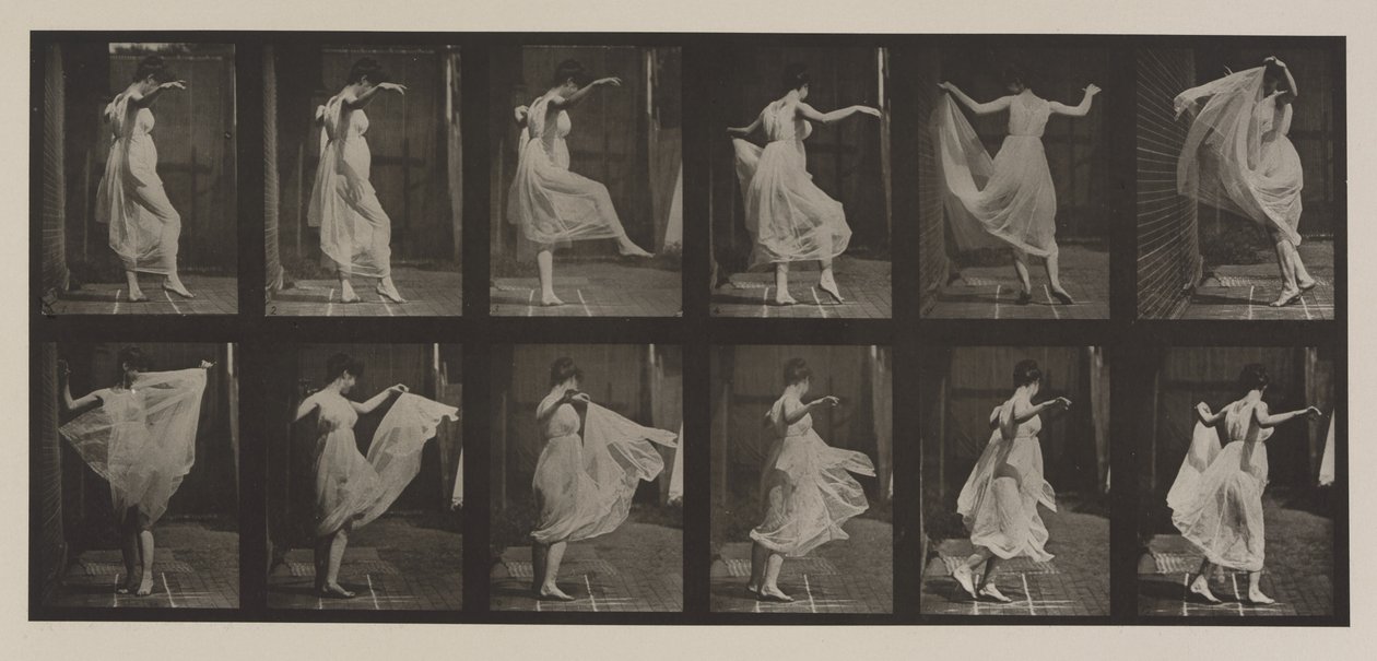 Plaat nummer 188. Dansen (fantasie), 1887 door Eadweard Muybridge