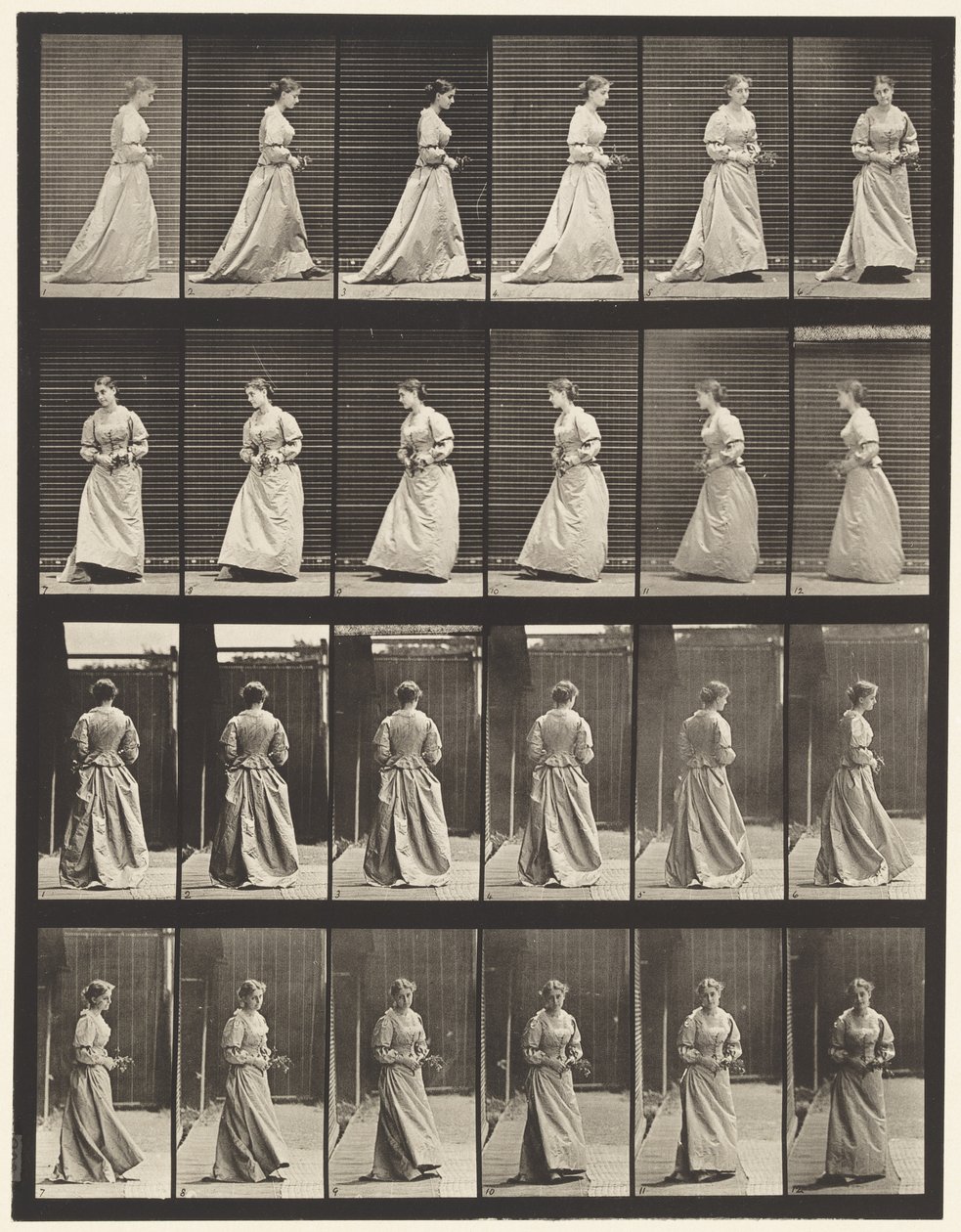 Plaat 100. Draaien en trap oplopen, 1885 door Eadweard Muybridge