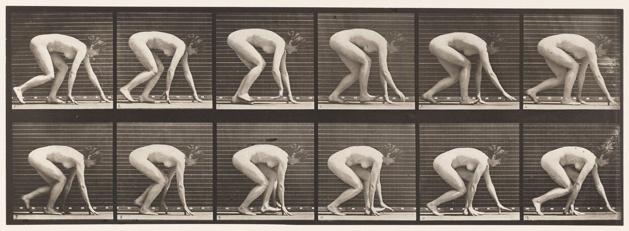 Plaat 183. Lopen op handen en voeten door Eadweard Muybridge