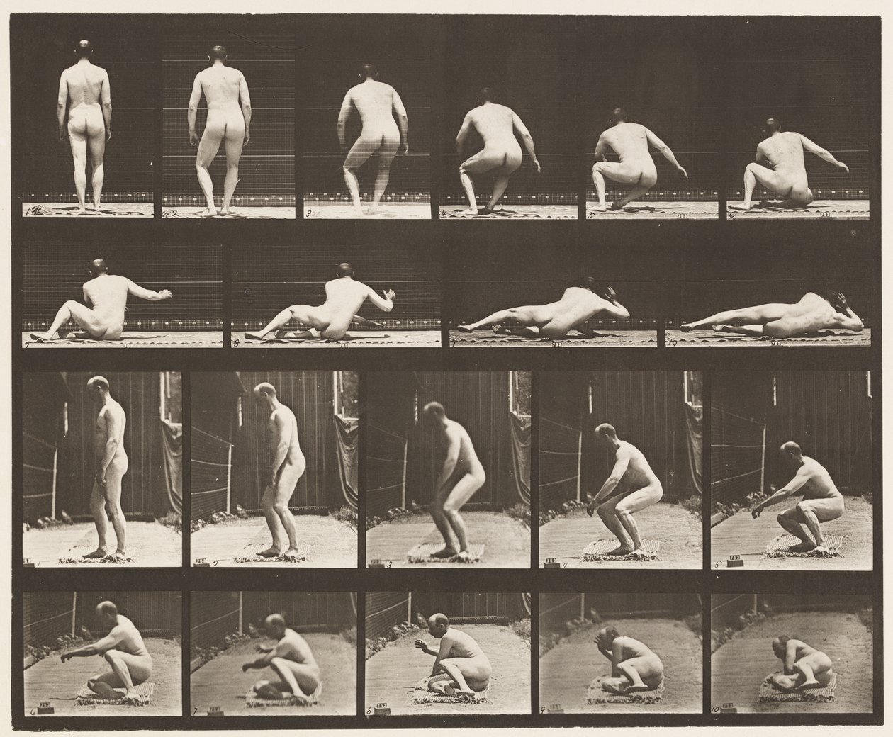 Liggend op de grond door Eadweard Muybridge