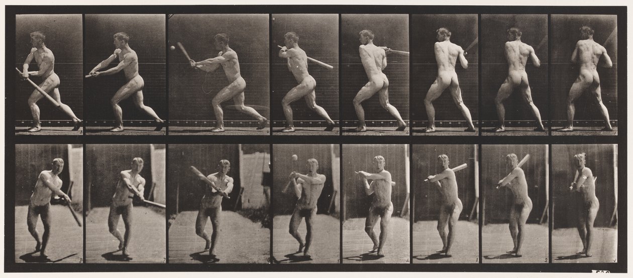 Plaat 278. Honkbal; Slaan door Eadweard Muybridge