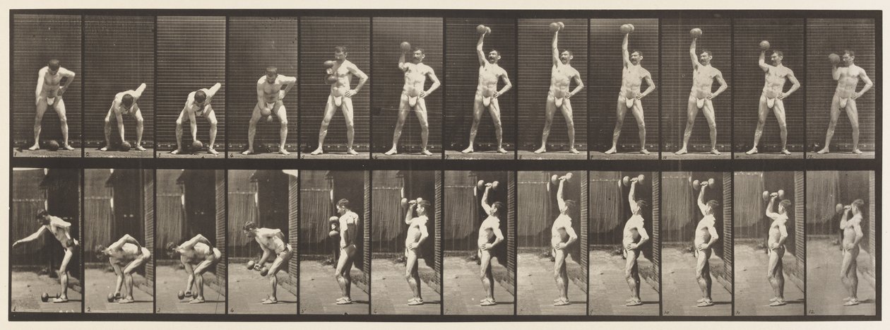 Plaat 320. Een 50 lb Halter Heffen door Eadweard Muybridge