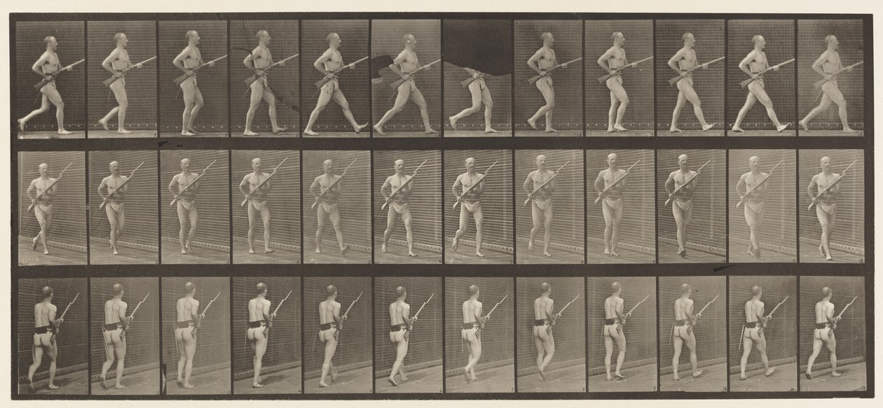 Bajonet Aanvallen, 1872-1885 door Eadweard Muybridge