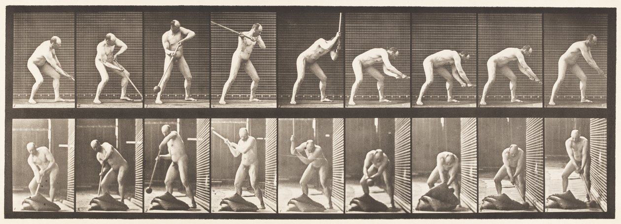 Plaat 396. Met een hamer slaan door Eadweard Muybridge
