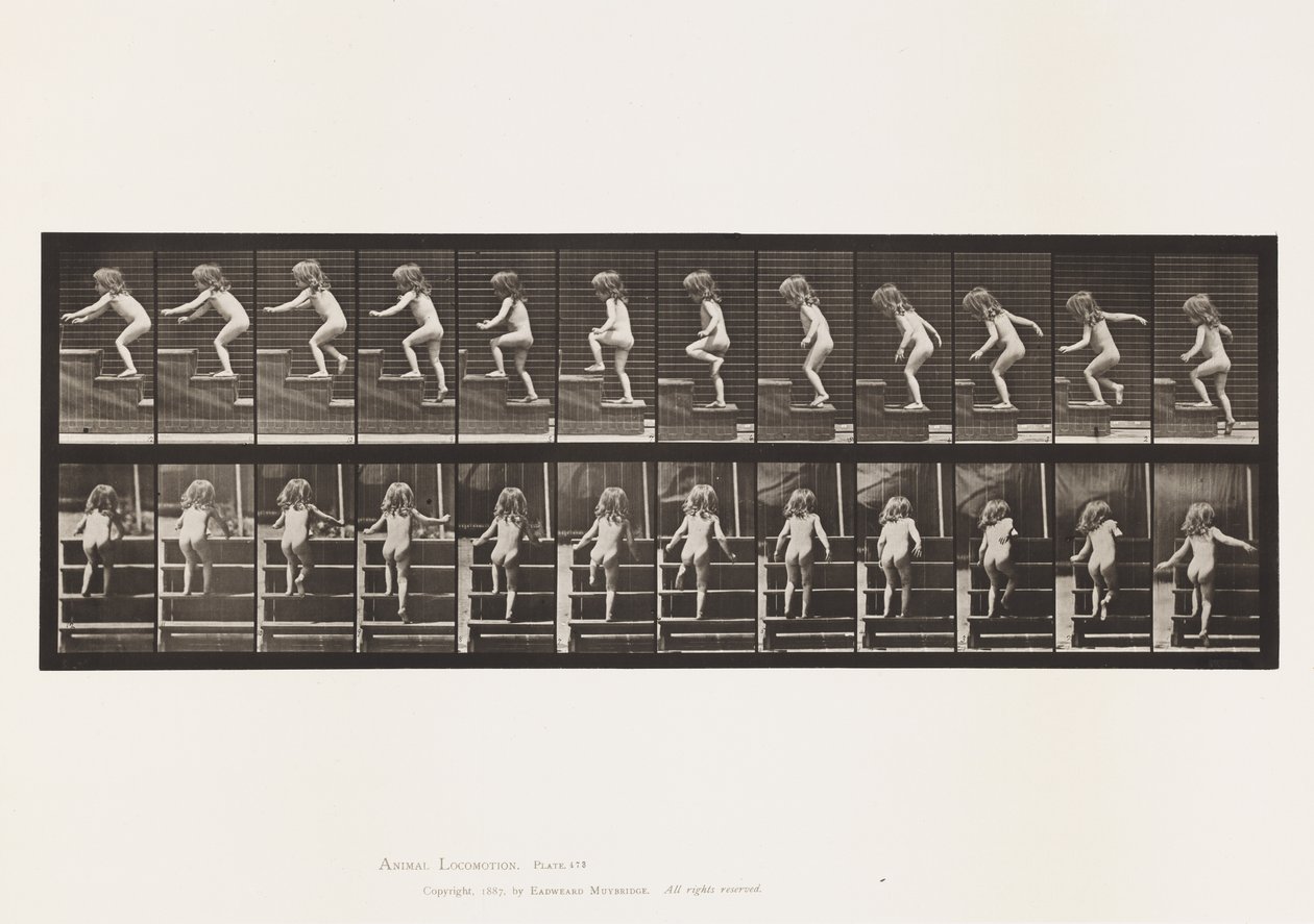 Plaat 473. Kind, Trappen Op Lopen door Eadweard Muybridge