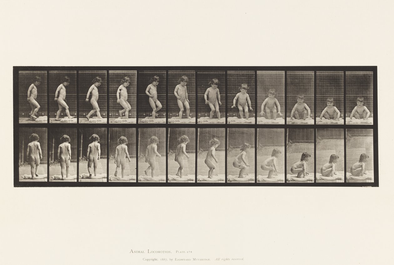 Plaat 476. Kind, zittend op de grond door Eadweard Muybridge