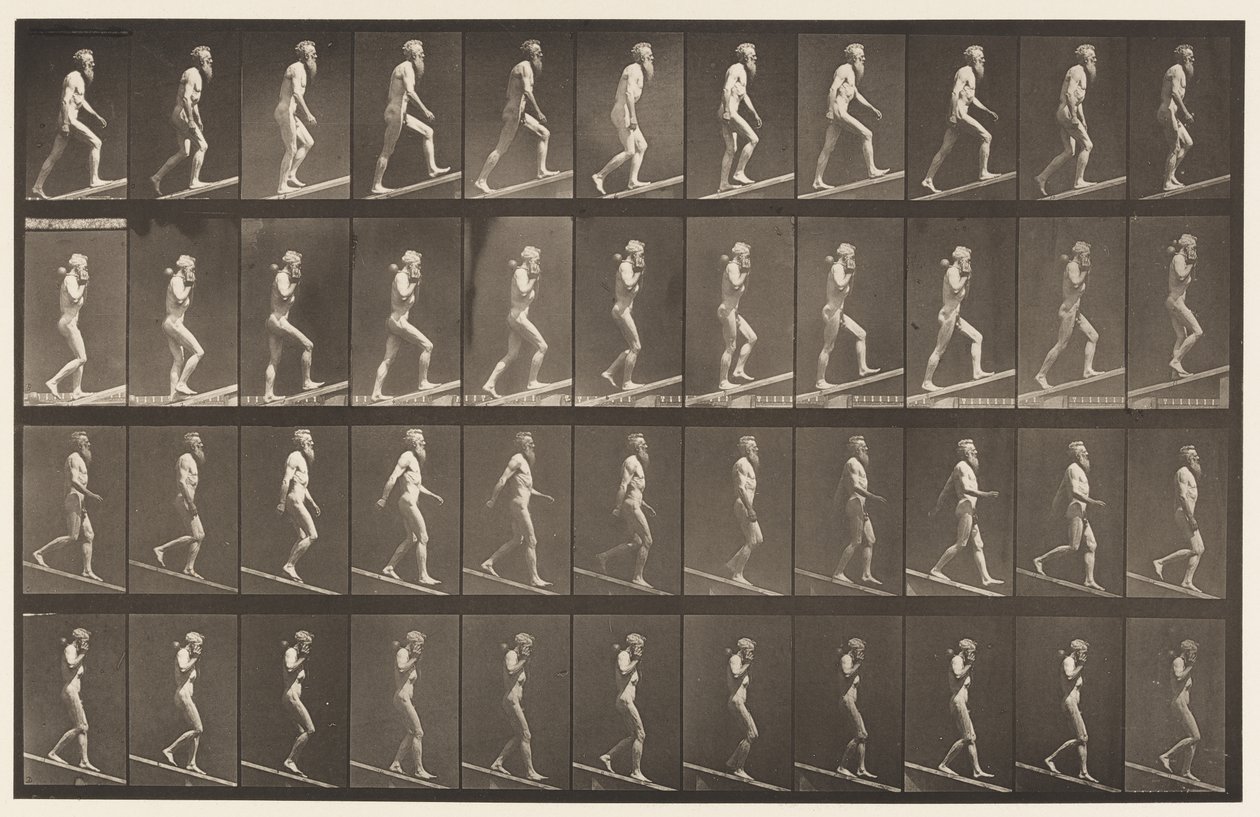 Plaat 489. A, helling beklimmen, 1872-1885 door Eadweard Muybridge