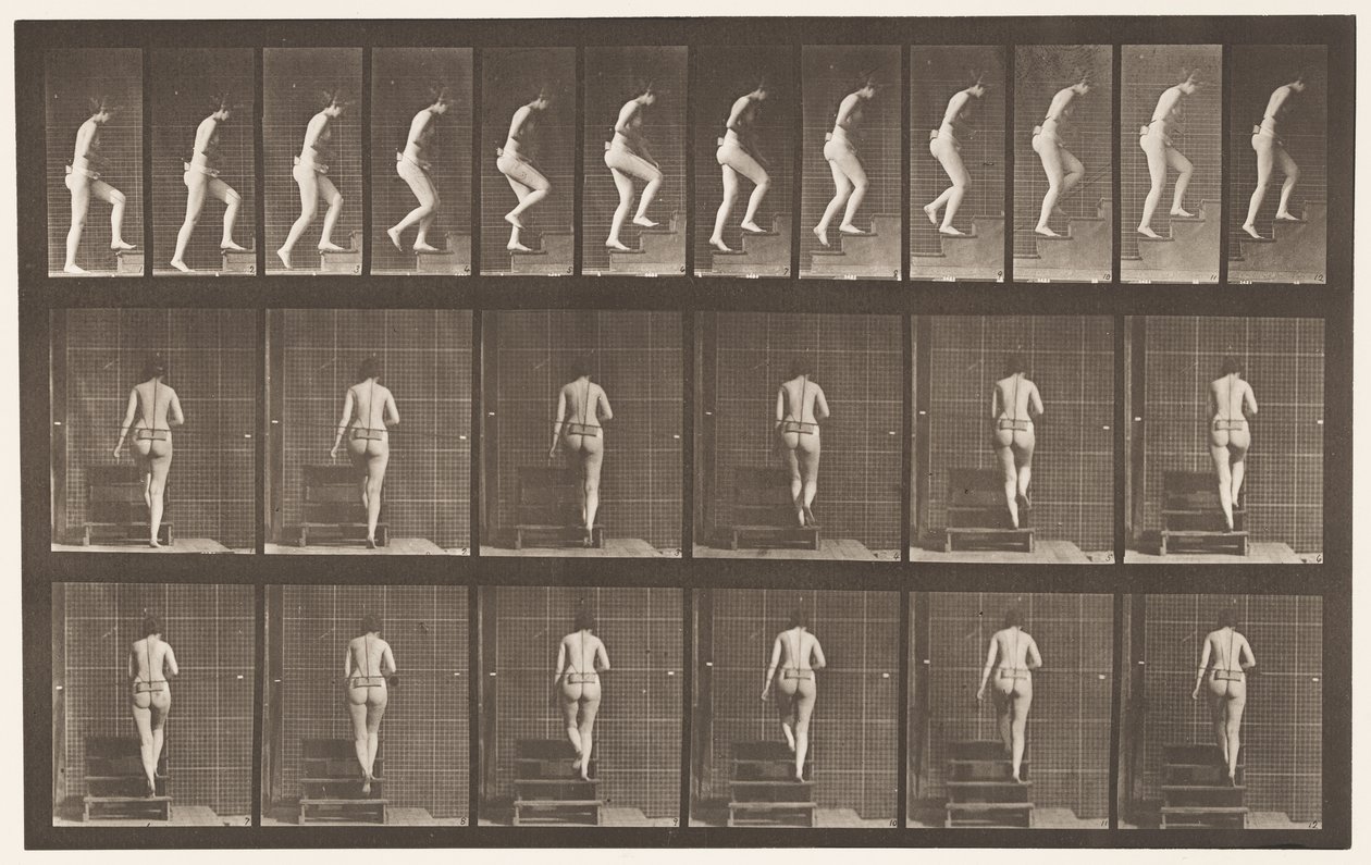 Plaat 93. Trap oplopen door Eadweard Muybridge