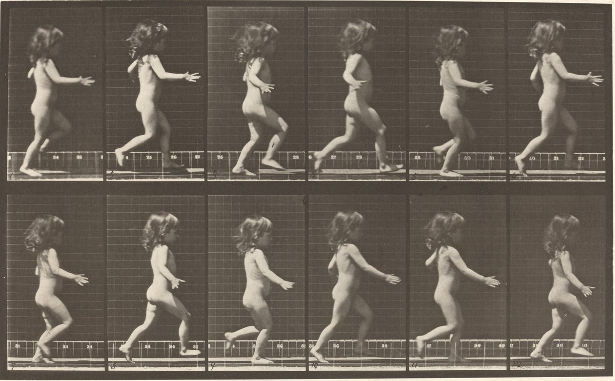 Plaat Nummer 469. Kind dat Rent door Eadweard Muybridge