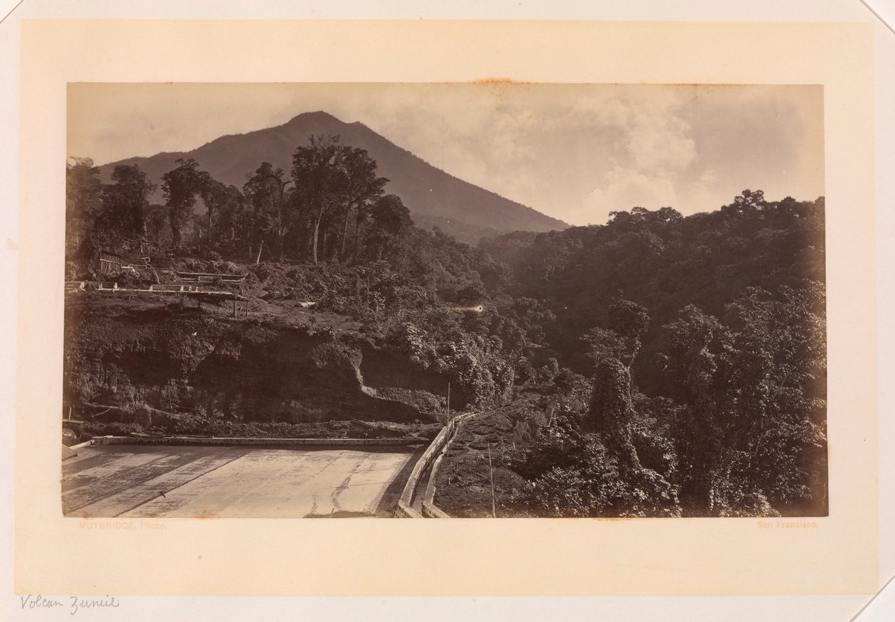 Vulkaan Zunil, Guatemala door Eadweard Muybridge