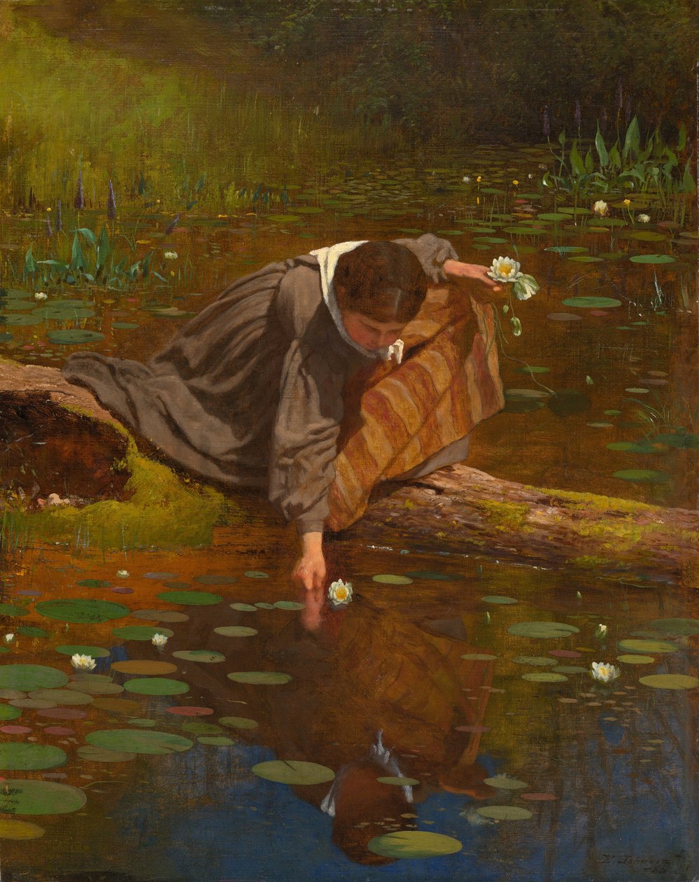 Lelies verzamelen door Eastman Johnson
