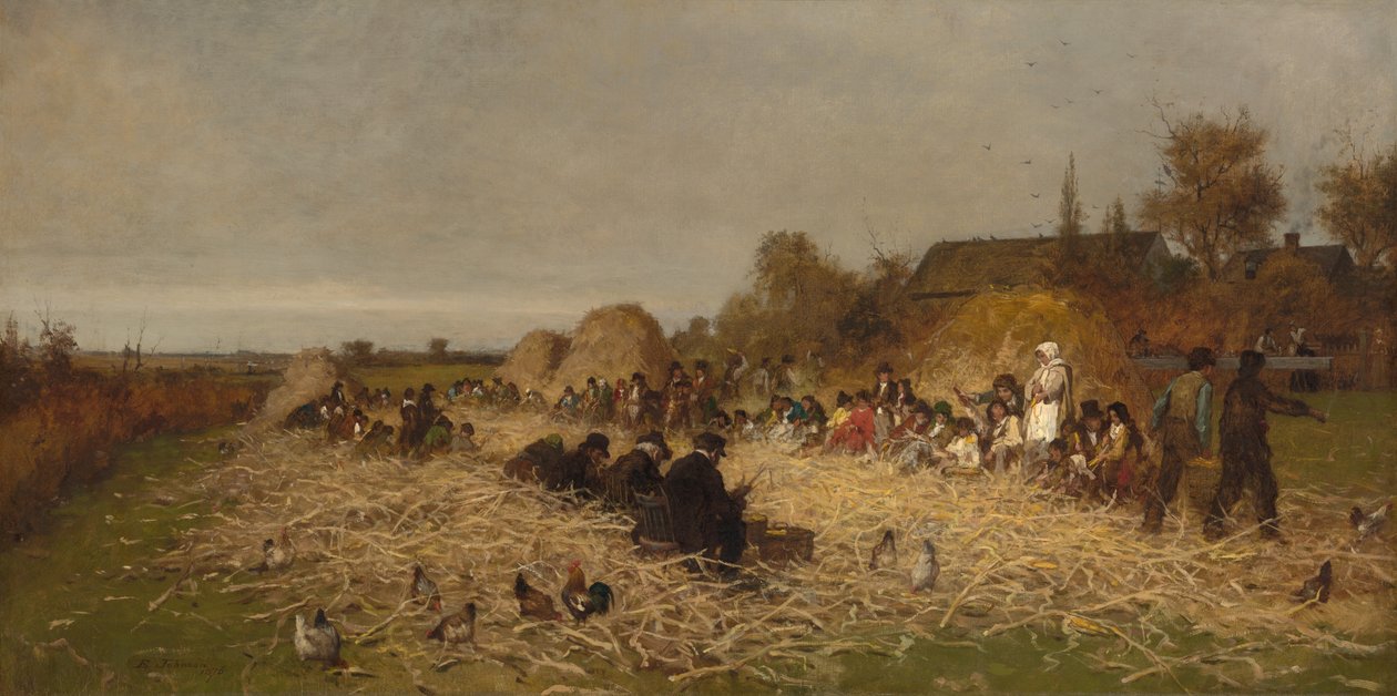 Husking Bee, eiland Nantucket, 1876 door Eastman Johnson