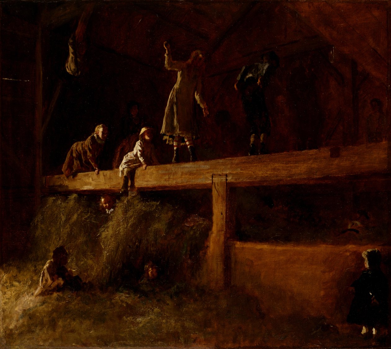 In de Hooizolder, c.1878 door Eastman Johnson