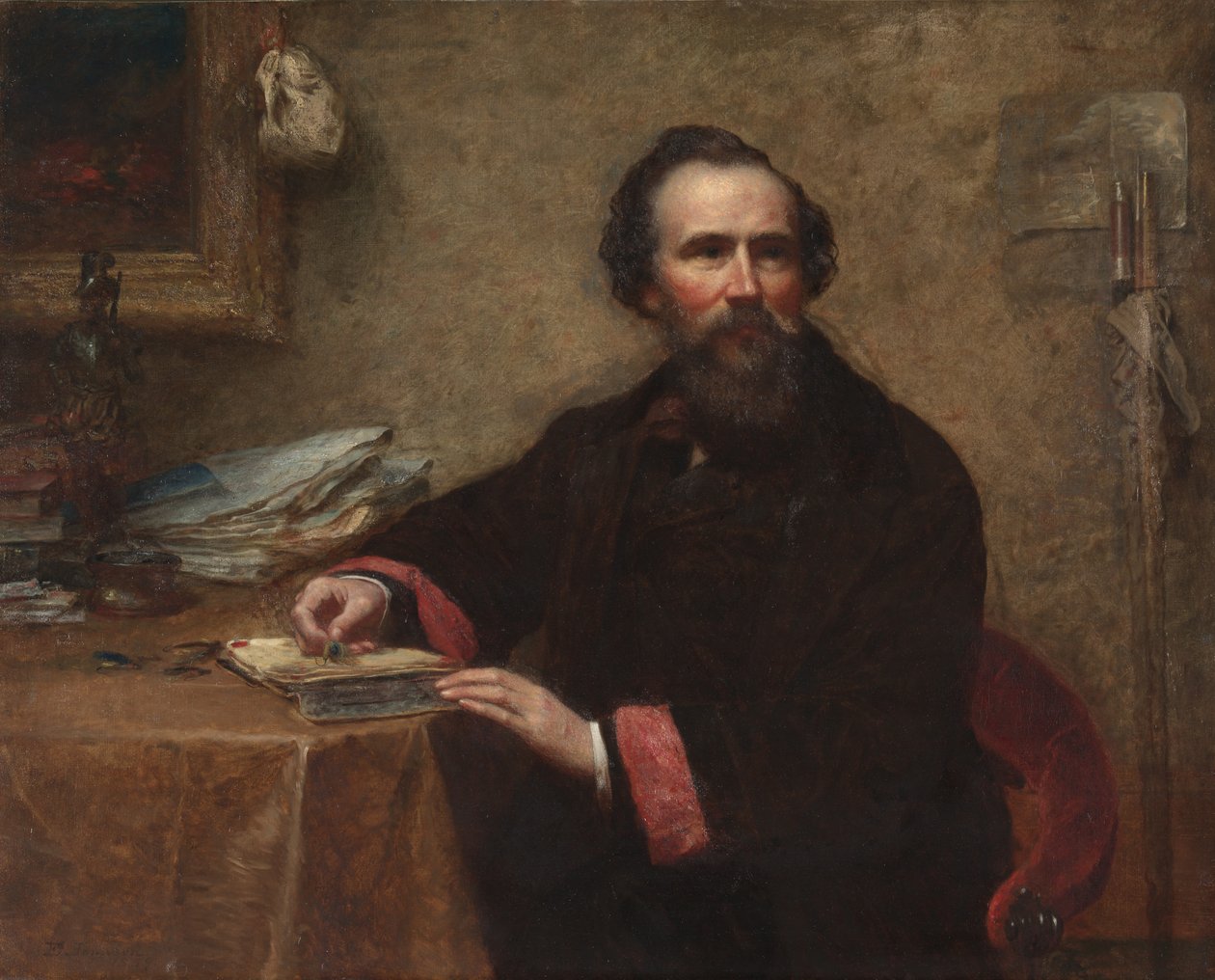 Portret van Genio C. Scott, 1859 door Eastman Johnson