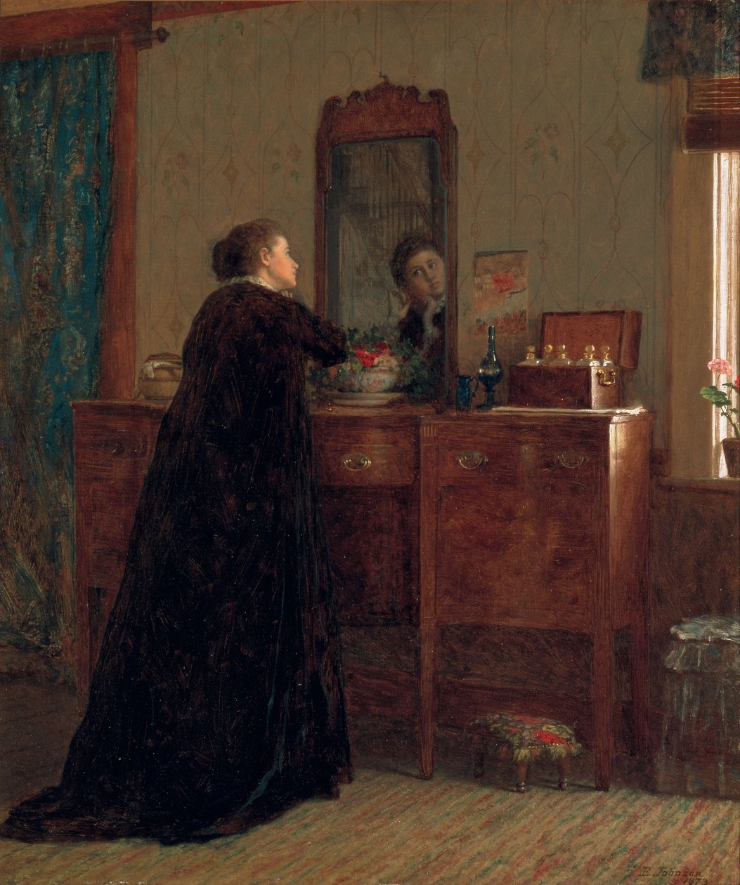 Het toilet door Eastman Johnson