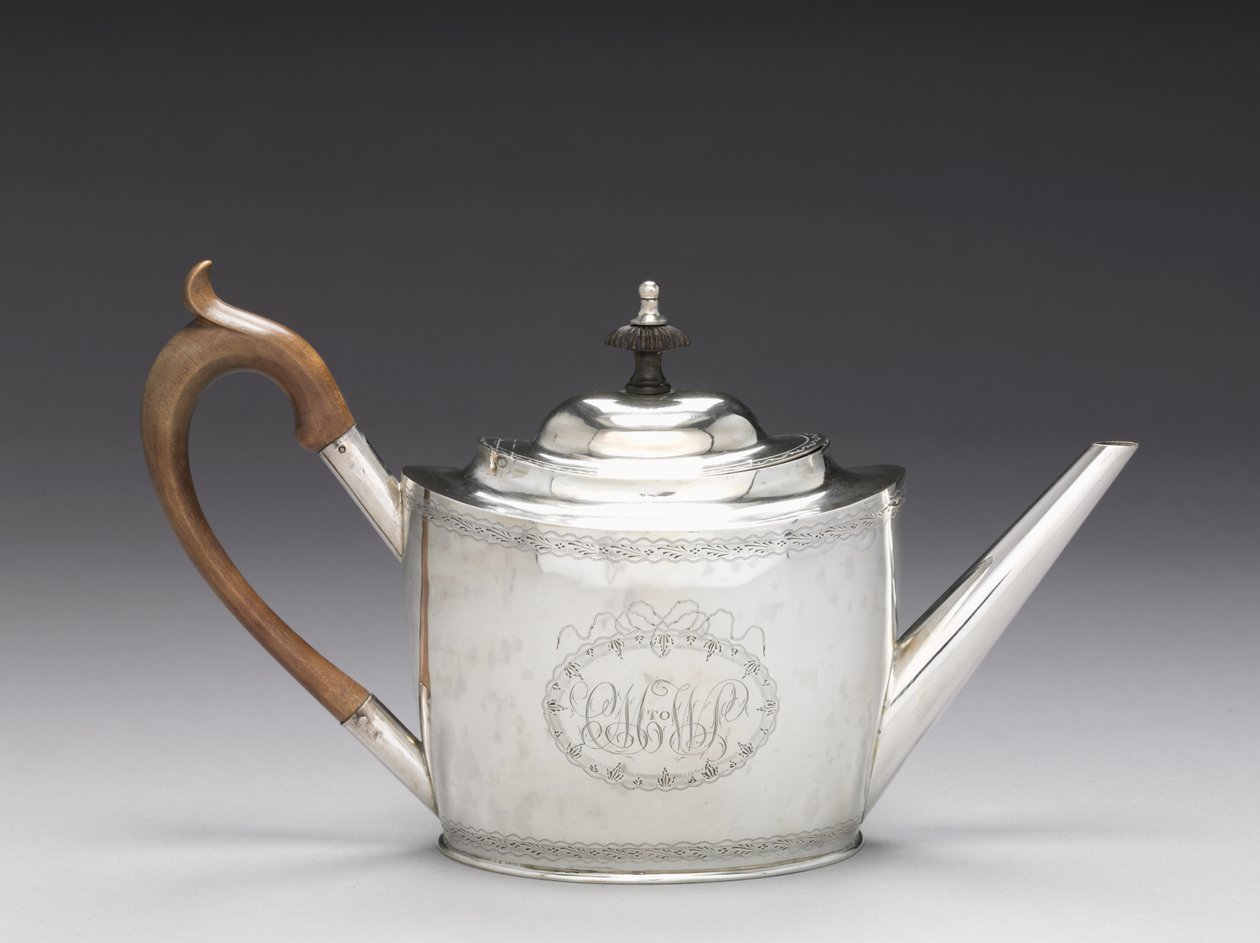 Theepot, 1790-1810 door Ebenezer Moulton