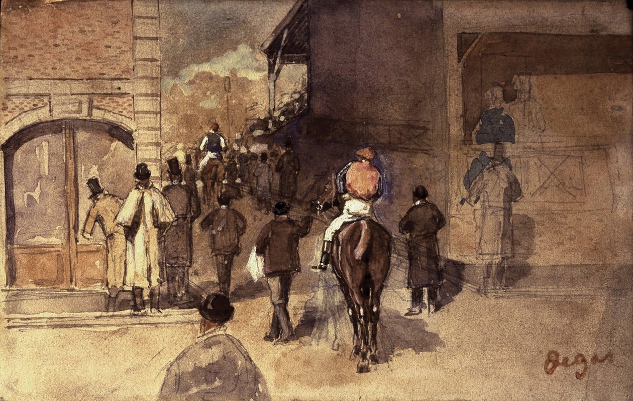 De uitgang van de weegschaal door Edgar Degas