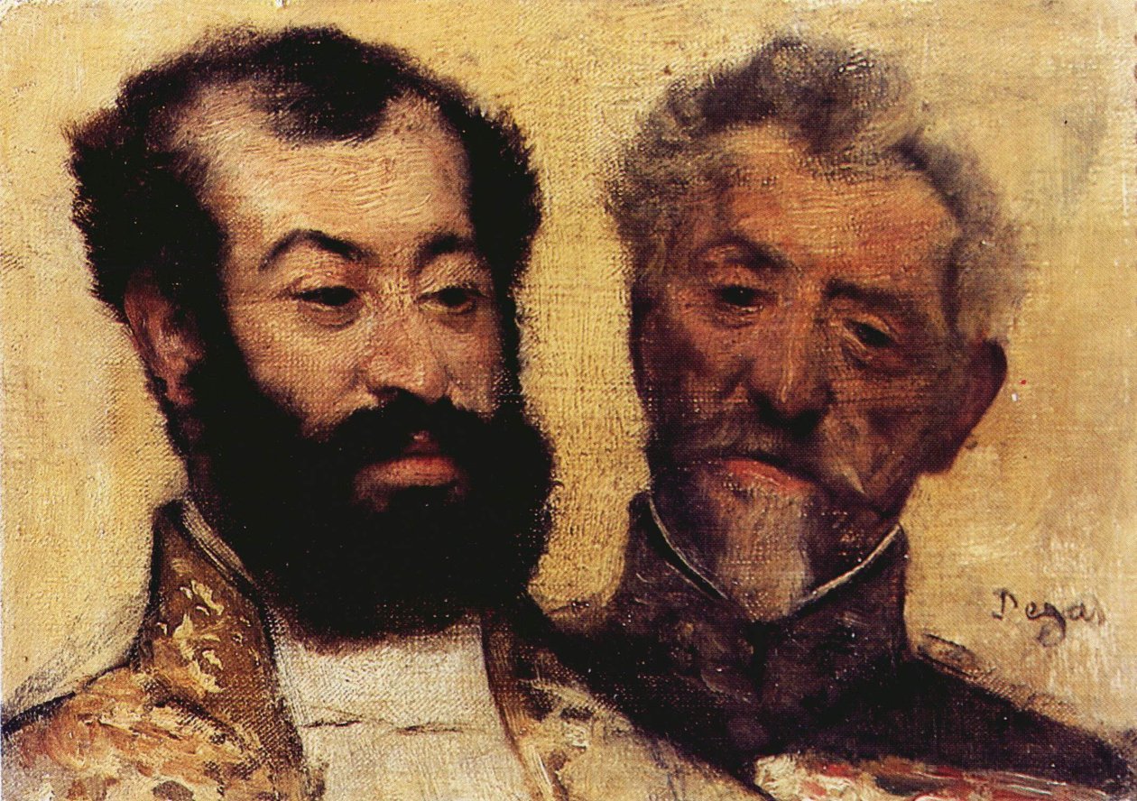 Generaal Mellinet en de opperrabbijn Astruc door Edgar Degas