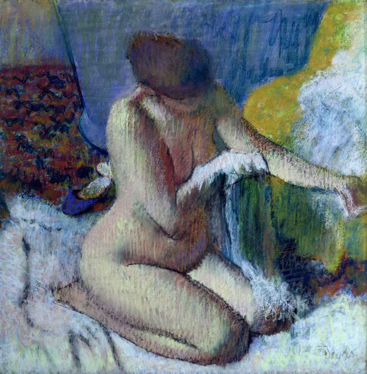 Na het bad, 1895 door Edgar Degas