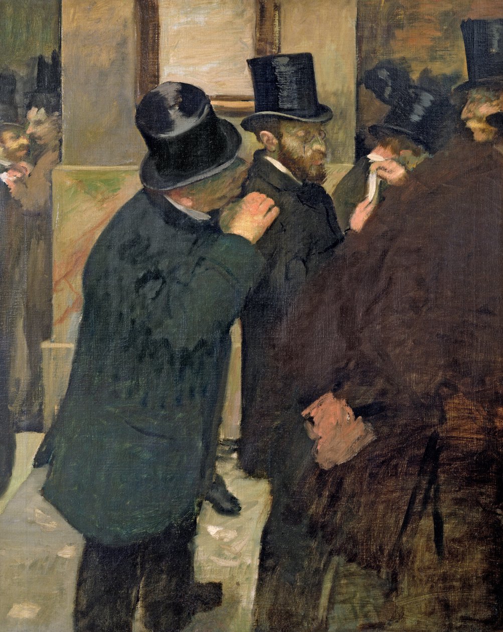 Op de Beurs, c.1878-79 door Edgar Degas