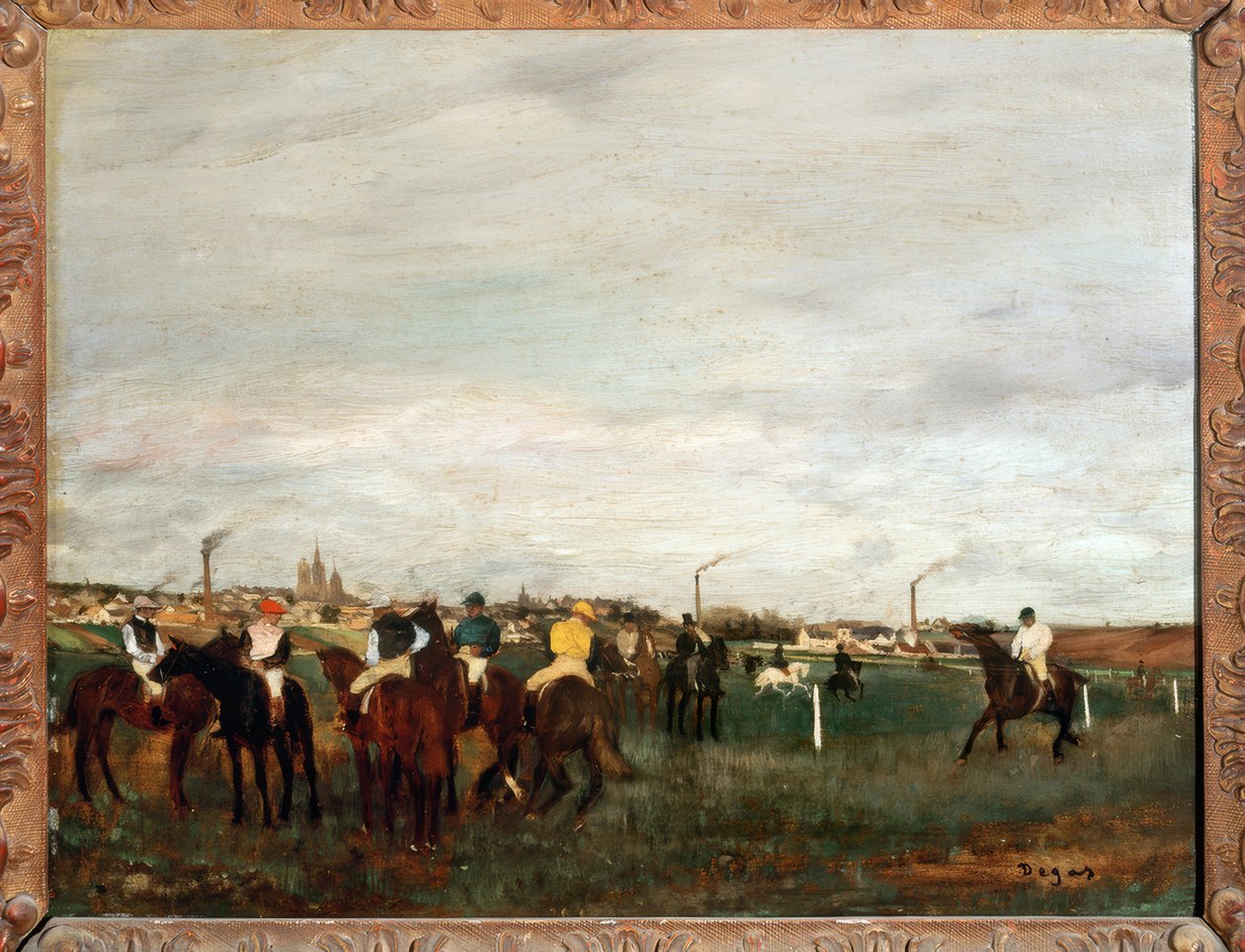 Op het zadelplein door Edgar Degas