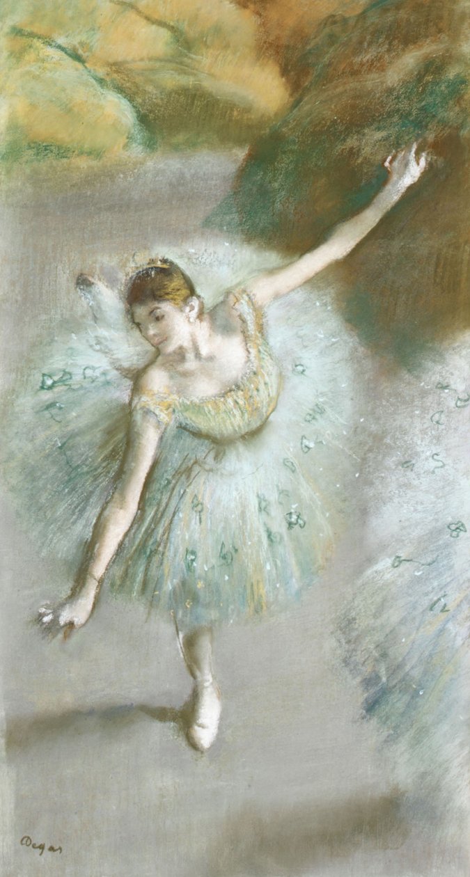 Danseres in groen door Edgar Degas