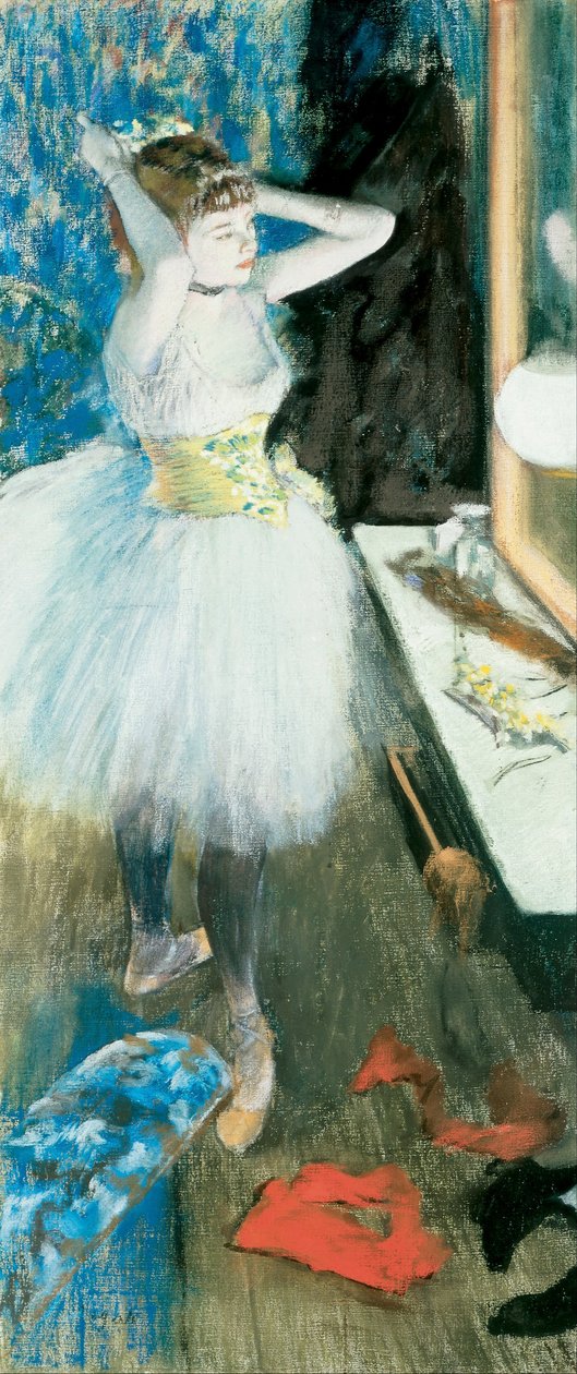 Danseres in haar kleedkamer door Edgar Degas