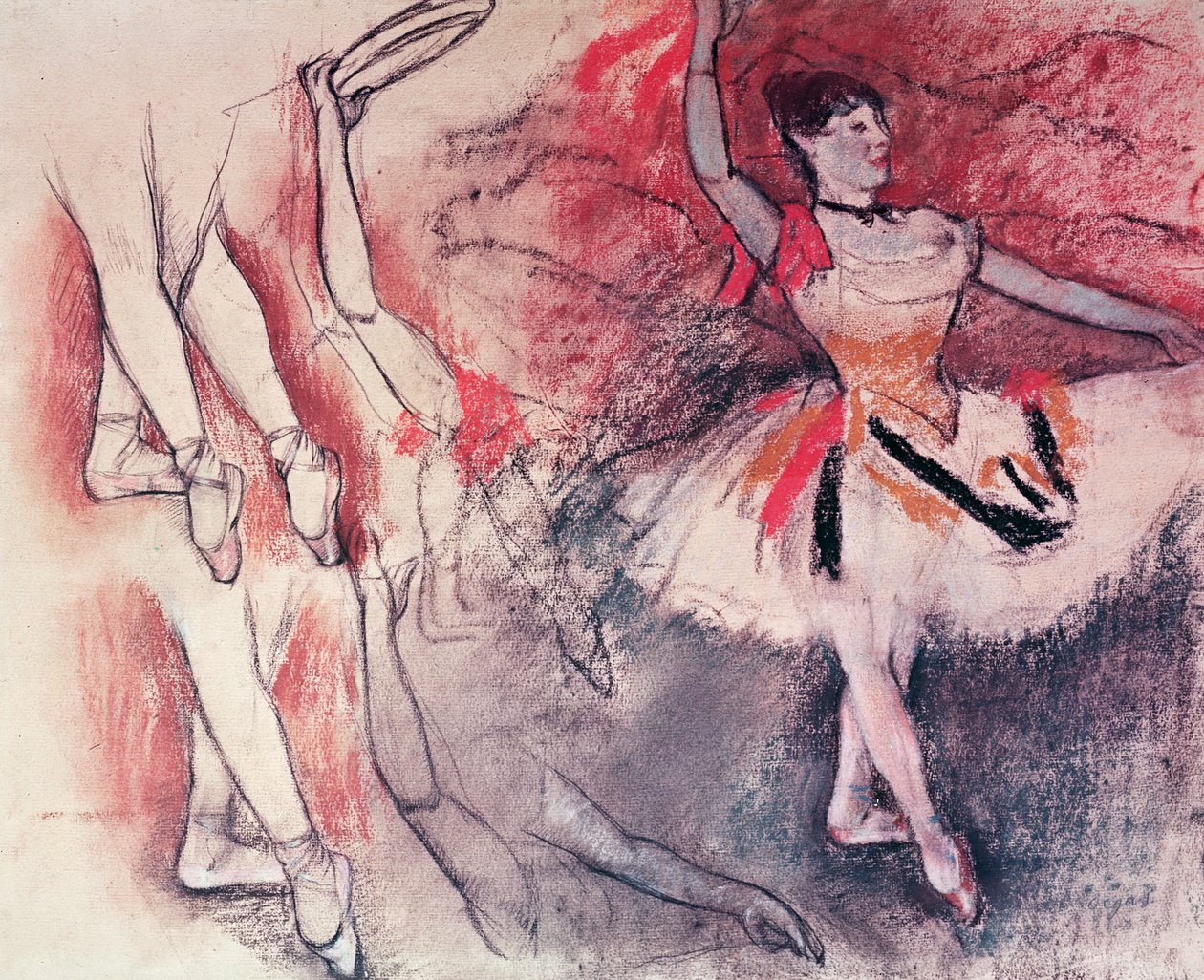 Danseres met tamboerijn, of Spaanse danseres, c.1882 door Edgar Degas