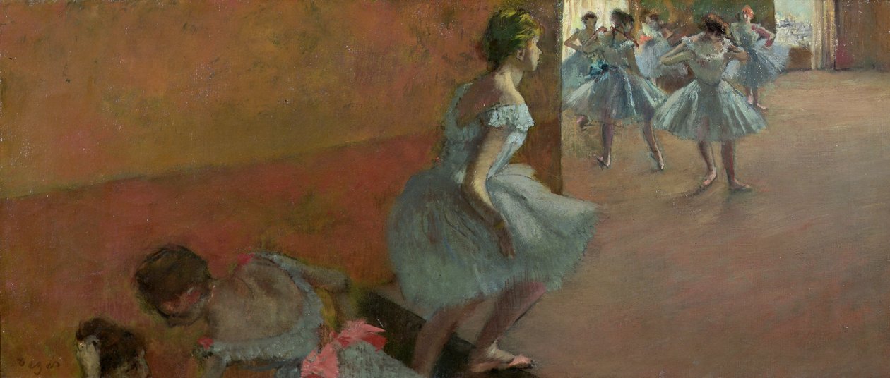 Dansers die een trap opgaan, c.1886-88 door Edgar Degas