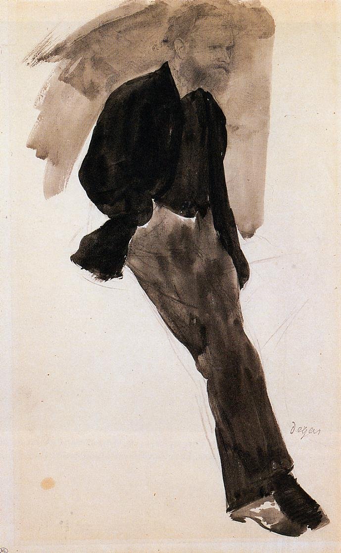 Edouard Manet staand door Edgar Degas