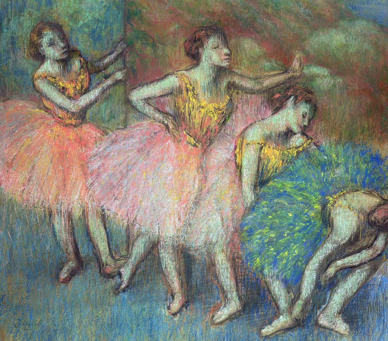 Vier dansers, 1903 door Edgar Degas