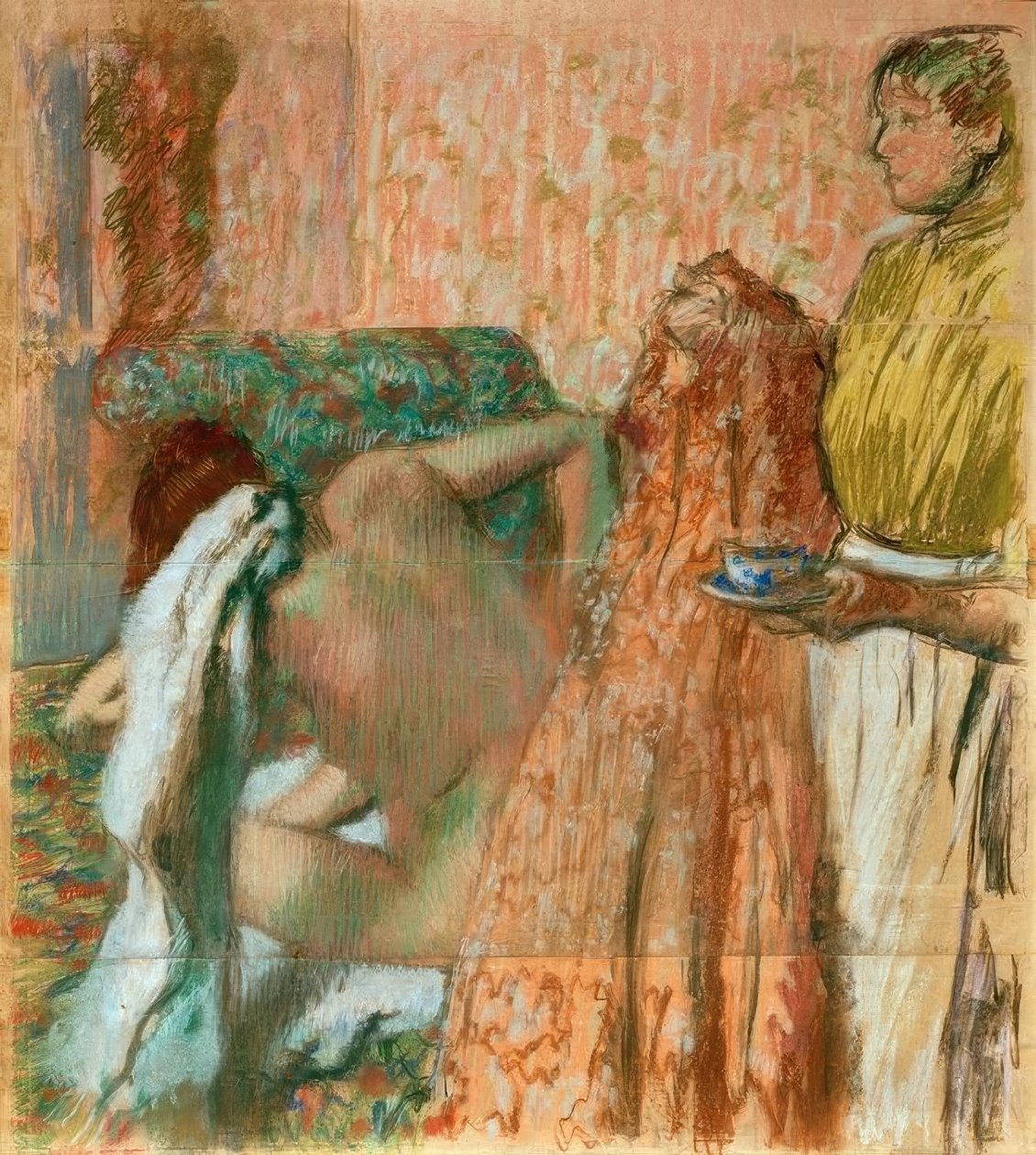Ontbijt na het bad door Edgar Degas