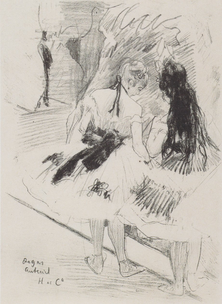Achter de schermen door Edgar Degas