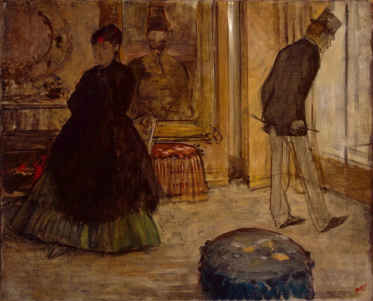 Interieur met twee figuren, 1869 door Edgar Degas